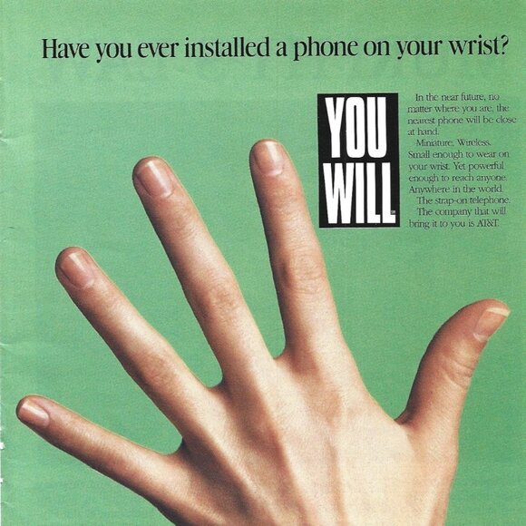 AT&T Installed Phone on Your Wrist 1994 1990s  Vintage Print Ad - Picture 2 of 4